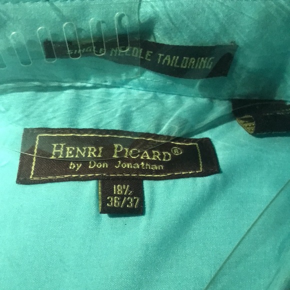 Henri Picard Royal Blue Men’s Dress Shirt Brand New - Picture 5 of 6